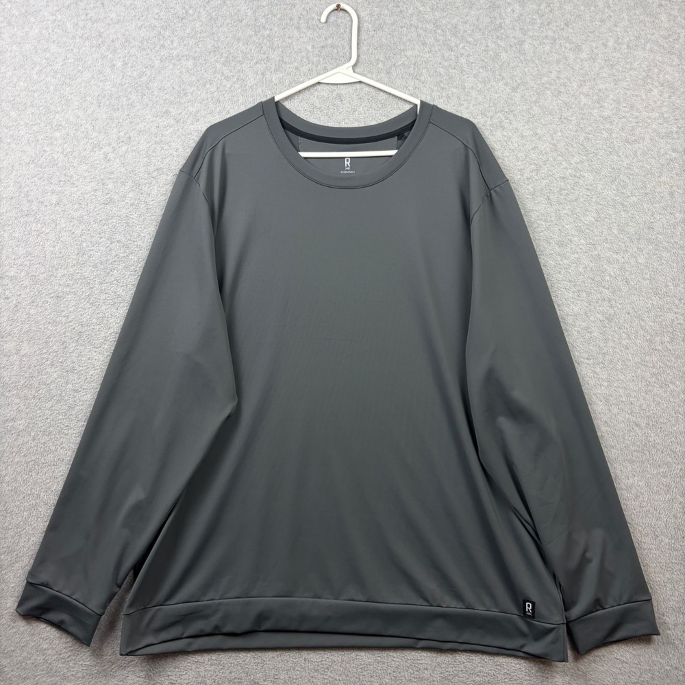 Rhone Sweatshirt Mens 2XL XXL Gray Essentials Performance Long Sleeve Crewneck